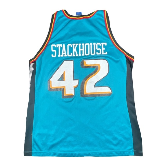 Vintage Detroit Pistons Jerry Stackhouse # 42 Champion Jersey - Picture 2 of 5